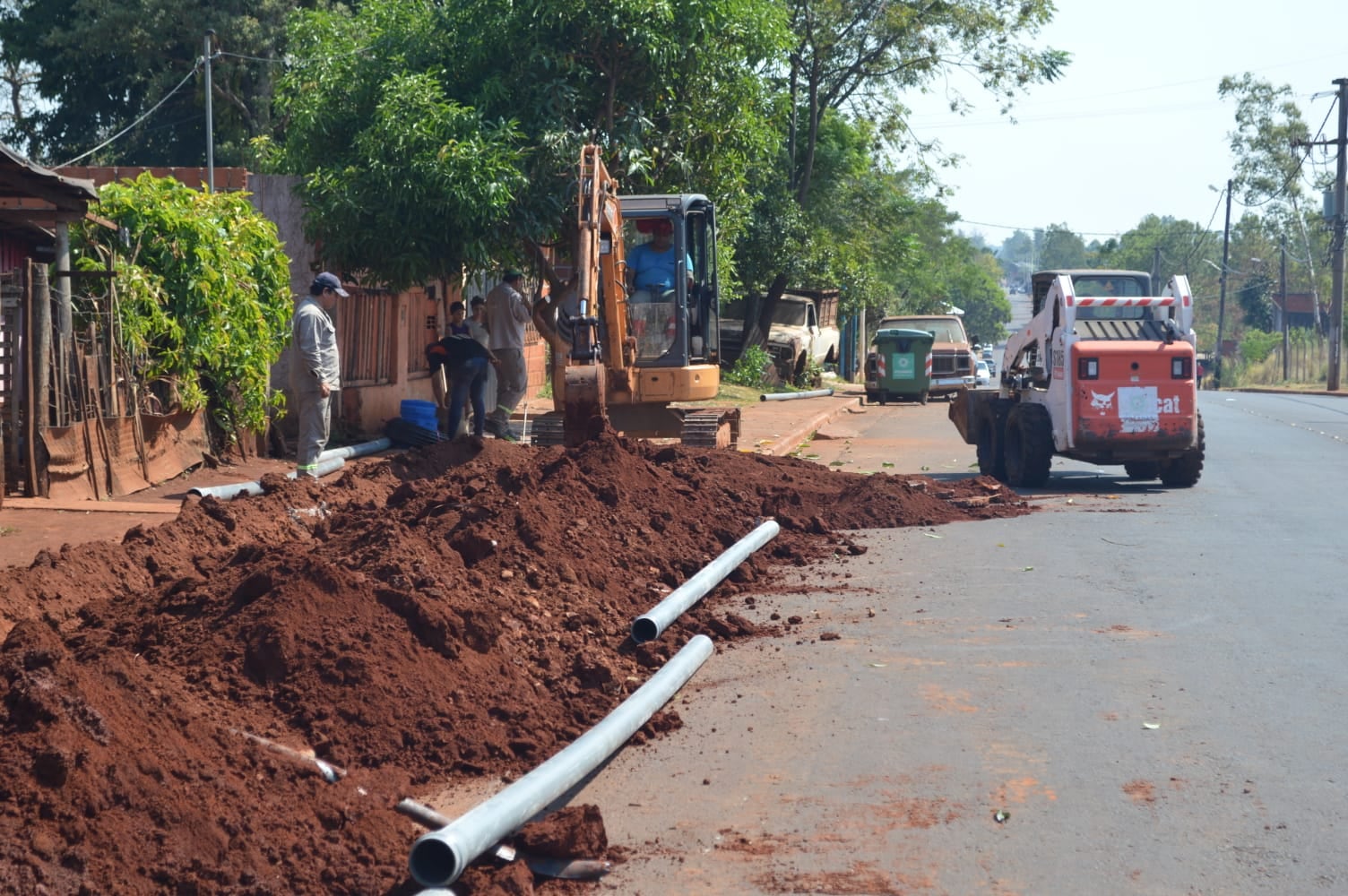 Avanzan las obras viales en el barrio Belén de Posadas.