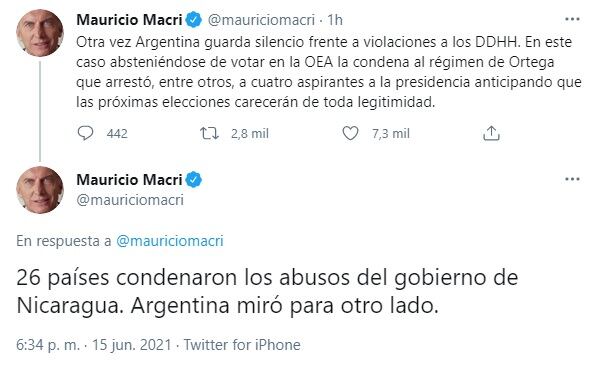 Mauricio Macri criticó al Gobierno: “Otra vez Argentina guarda silencio frente a violaciones a los Derechos Humanos”