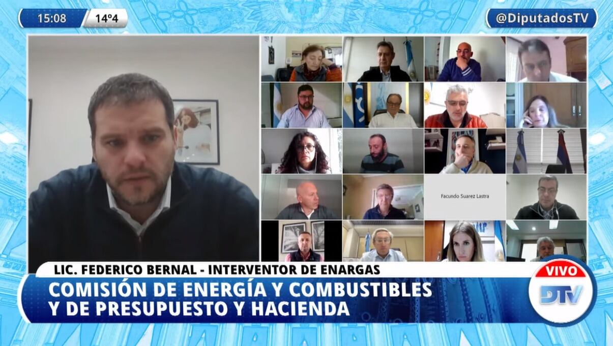 Federico Bernal en la reunión por el proyecto de rebaja de tarifas en "zonas frías". (Foto: Captura)