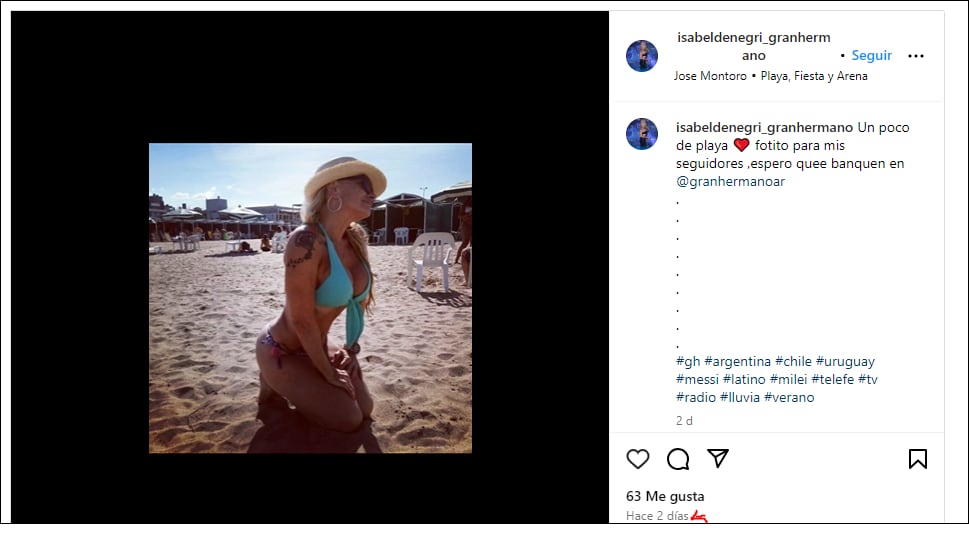 Este es el misterioso posteo en Instagram de Isabel Denegri de Gran Hermano 2024 que encendió las alarmas.