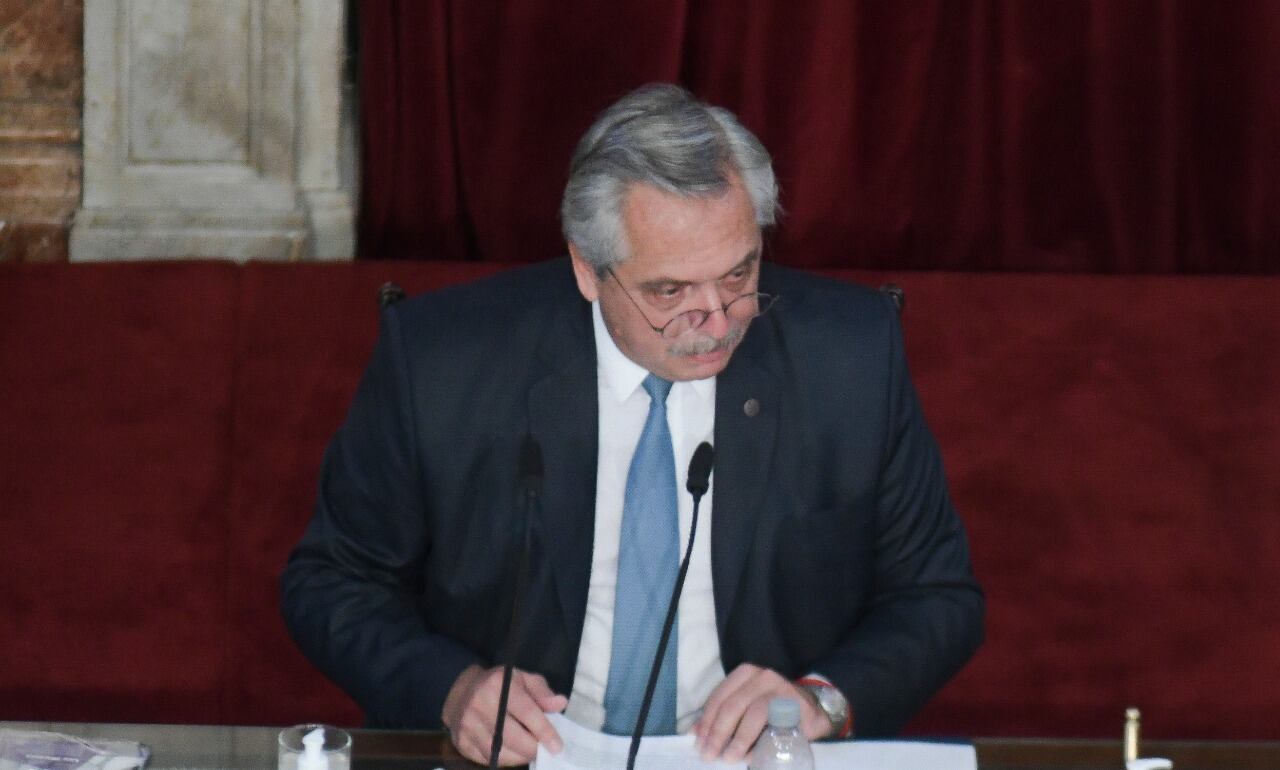 Alberto Fernández inaugura las sesiones del Congreso.