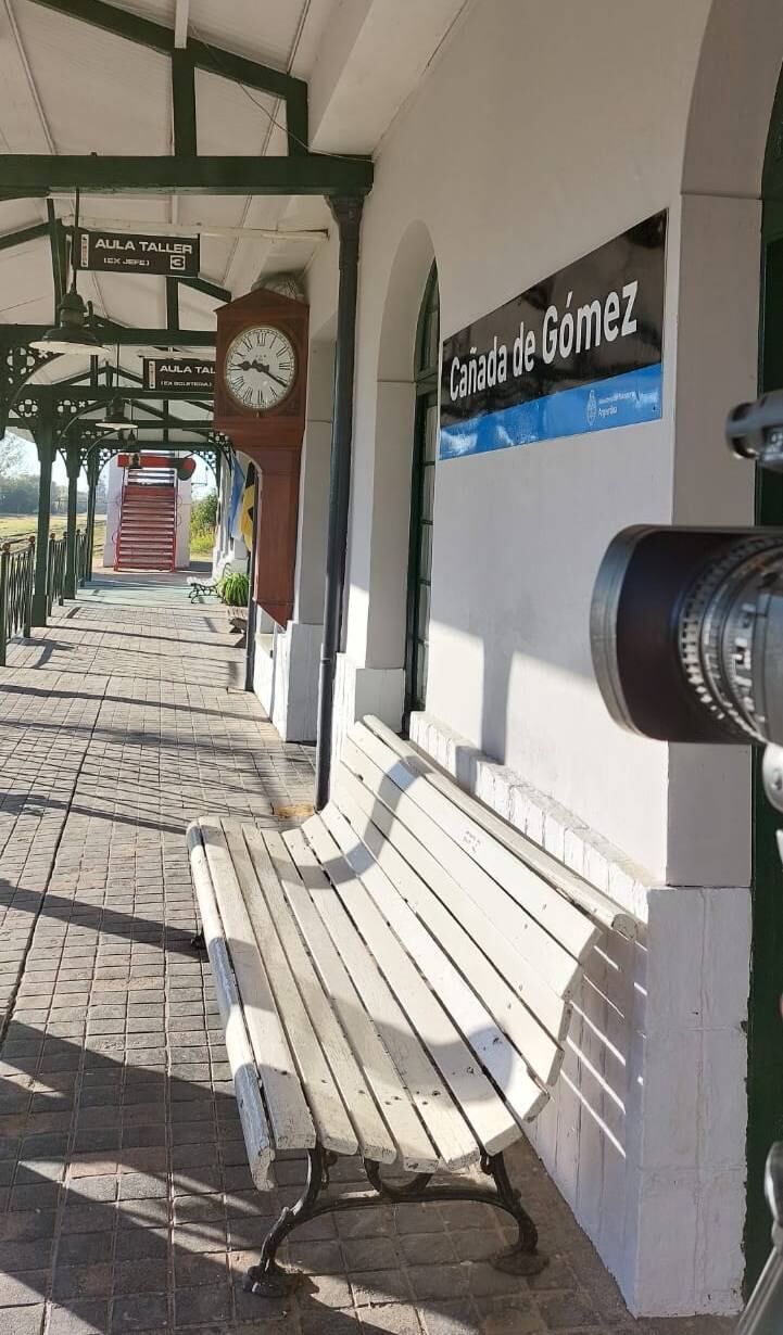 La estación de Cañada de Gómez fue reacondicionada para el viaje experimental.