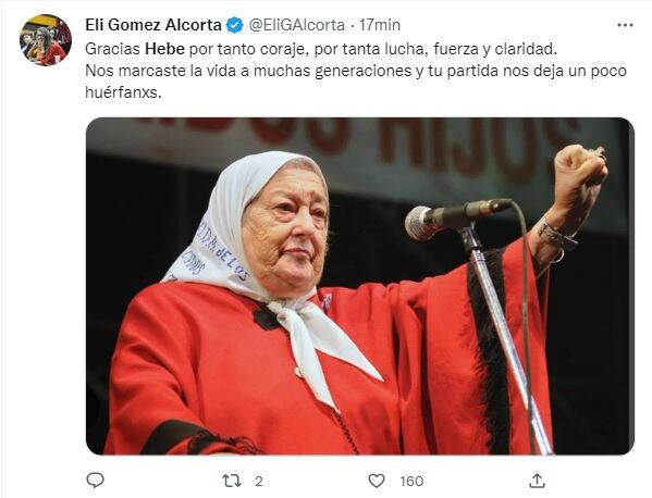 La despedida de los políticos por la muerte de Hebe de Bonafini