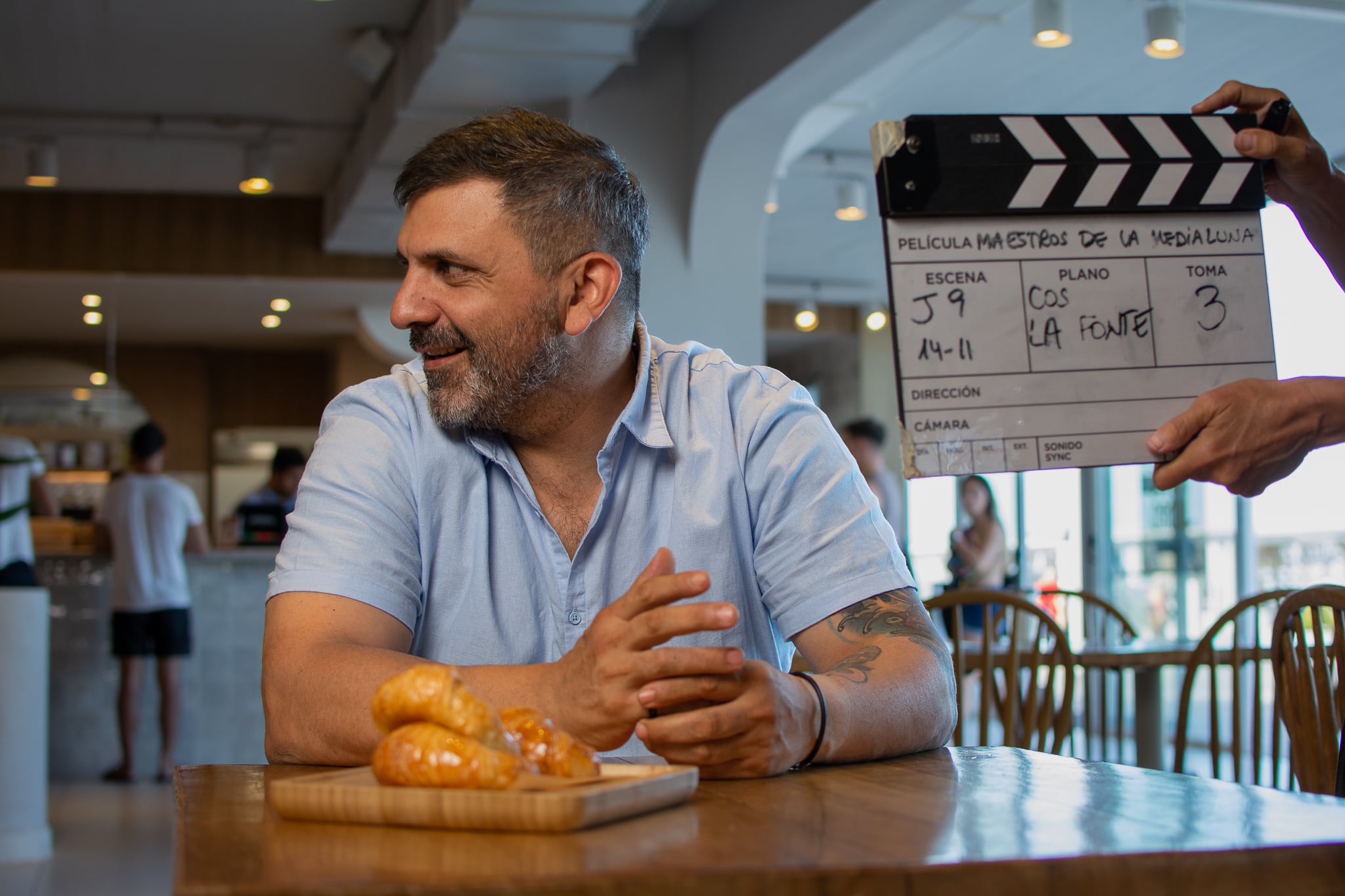 Juan Manuel Herrera en el set de grabación de "Maestros de la Medialuna"