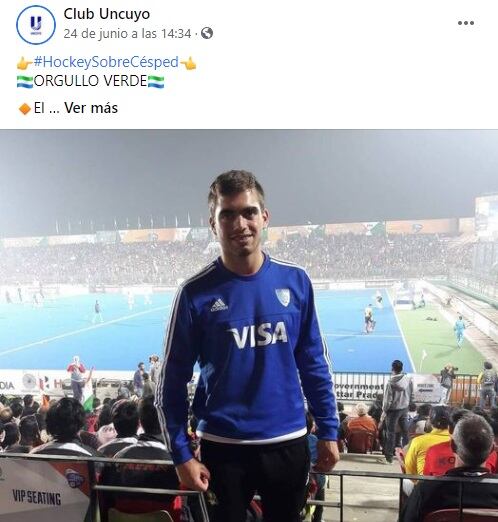 Emiliano Bosso, integrante del seleccionado nacional de hockey sobre césped.