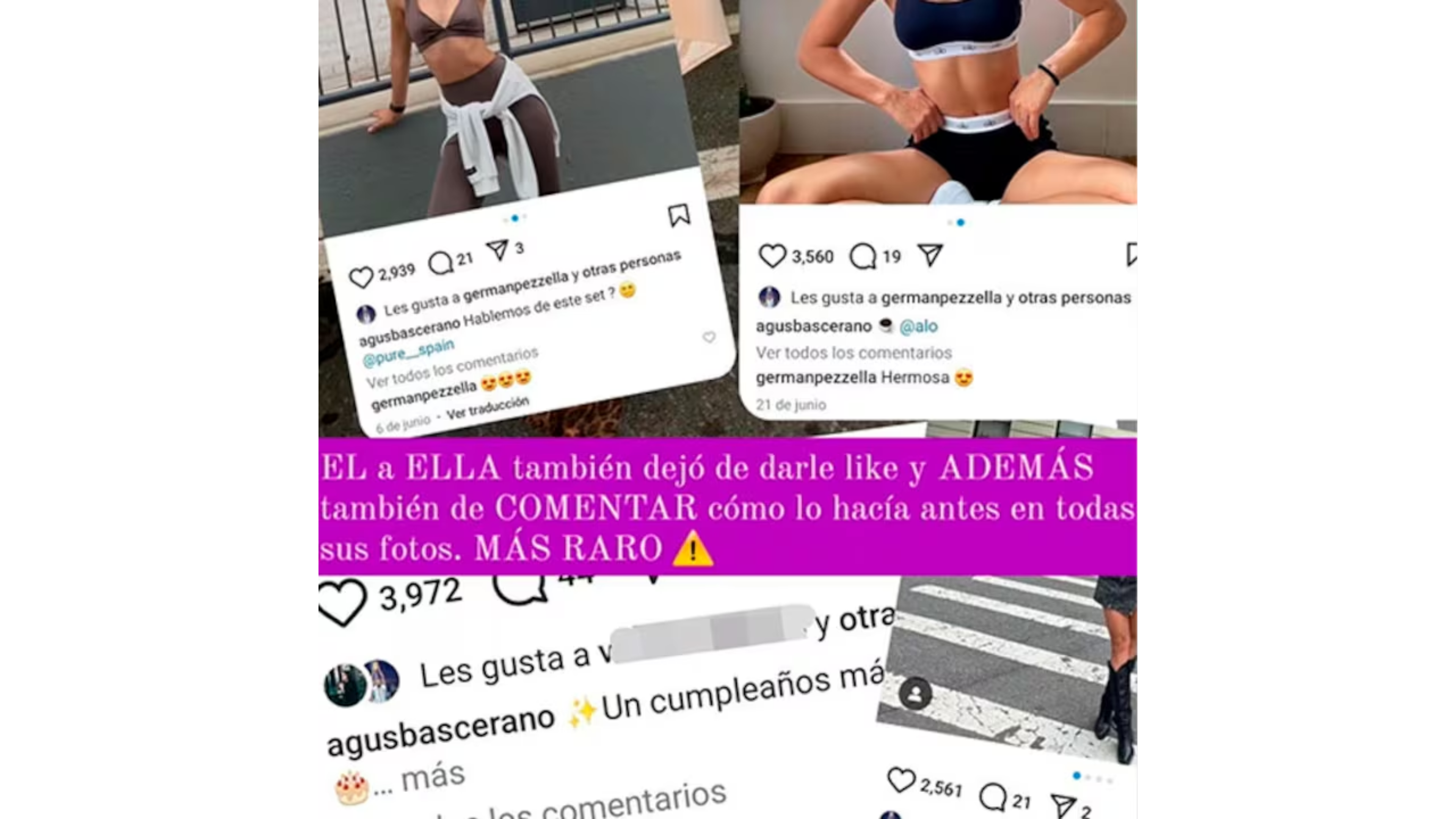 El jugador no likea ni comenta las publicaciones de su esposa.