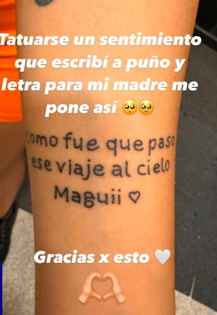 El tatuaje que se hizo una seguidora de Magui Olave.