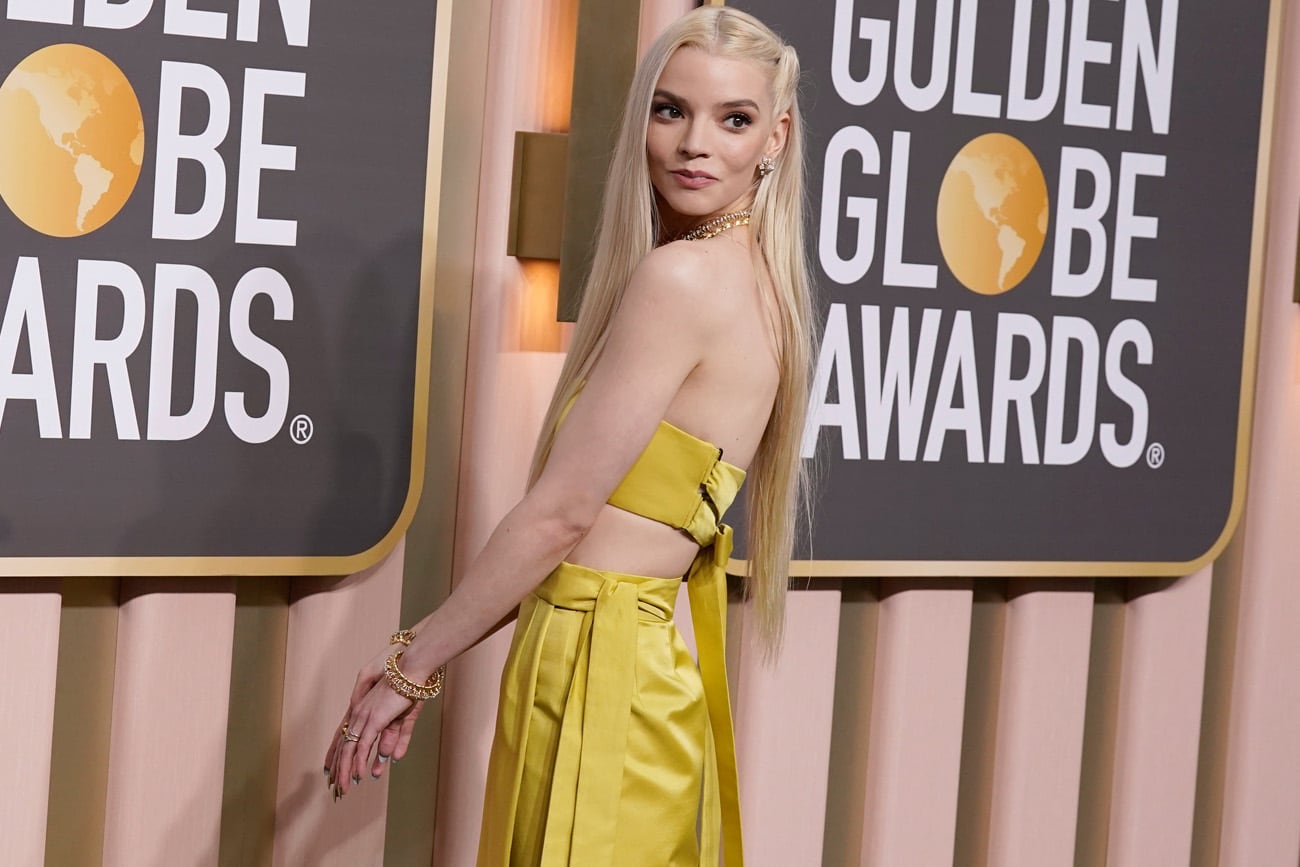 Anya Taylor Joy en la alfombra roja de los Globos de Oro. (Foto: Jordan Strauss/Invision/AP)