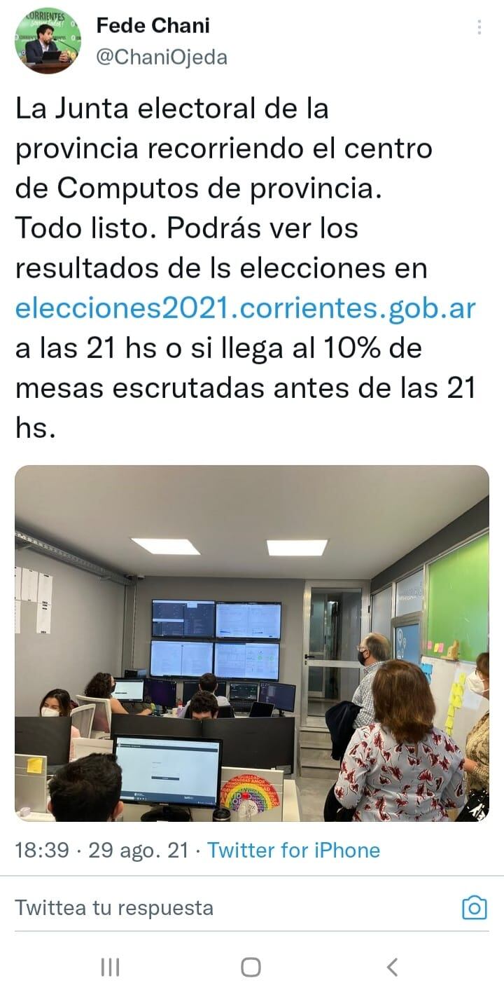 El funcionario minutos antes de las 19 informó que los datos oficiales se conocerán pasadas las 21 de esta noche.