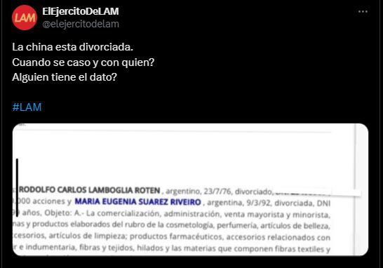 Revelaron que la China Suárez se habría casado