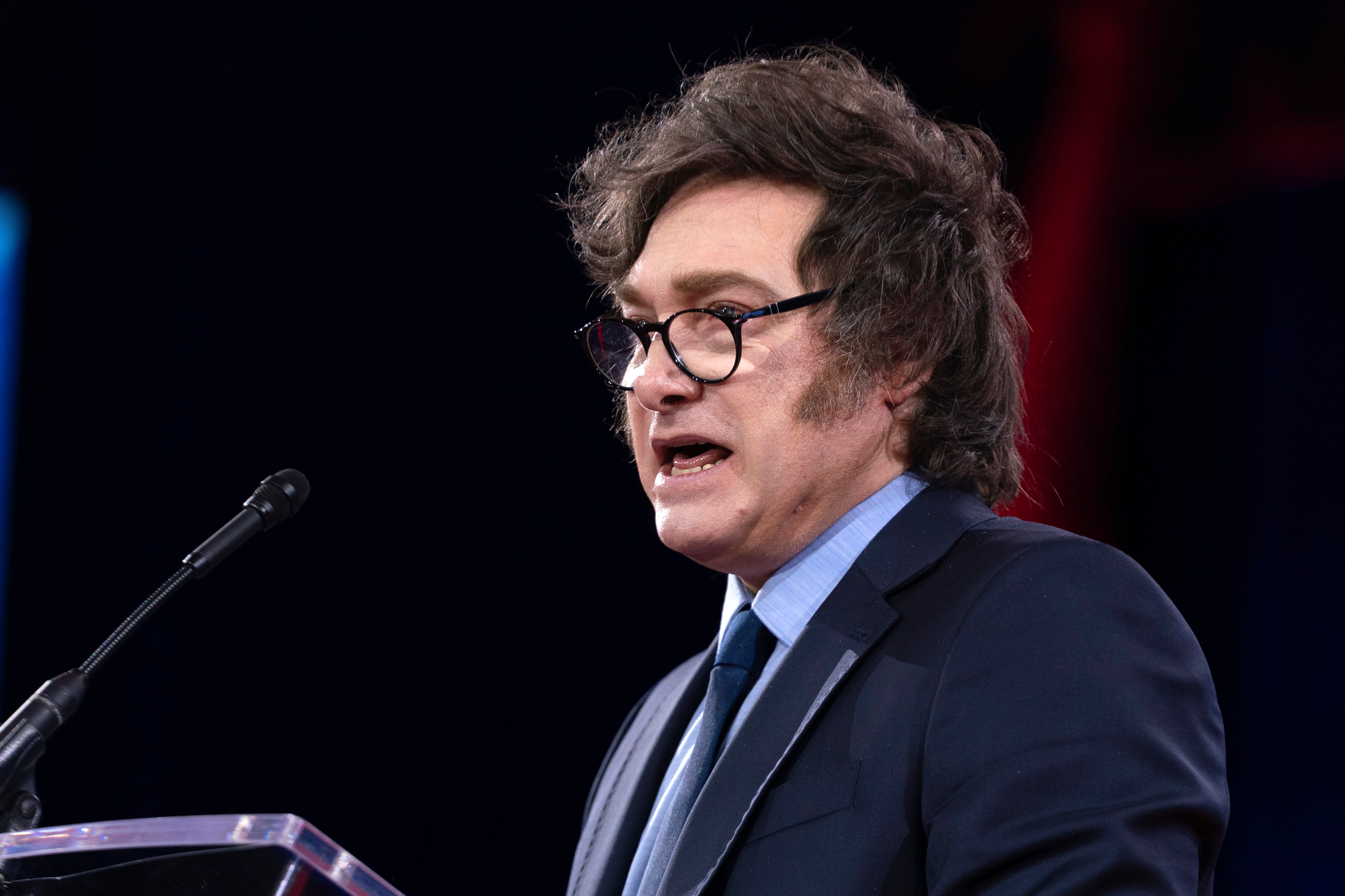 El presidente de Argentina, Javier Milei, habla en la Conferencia de Acción Política Conservadora, CPAC, en el Gaylord National Resort & Convention Center, el sábado 22 de febrero de 2025, en Oxon Hill, Maryland. (AP Foto/José Luis Magaña)