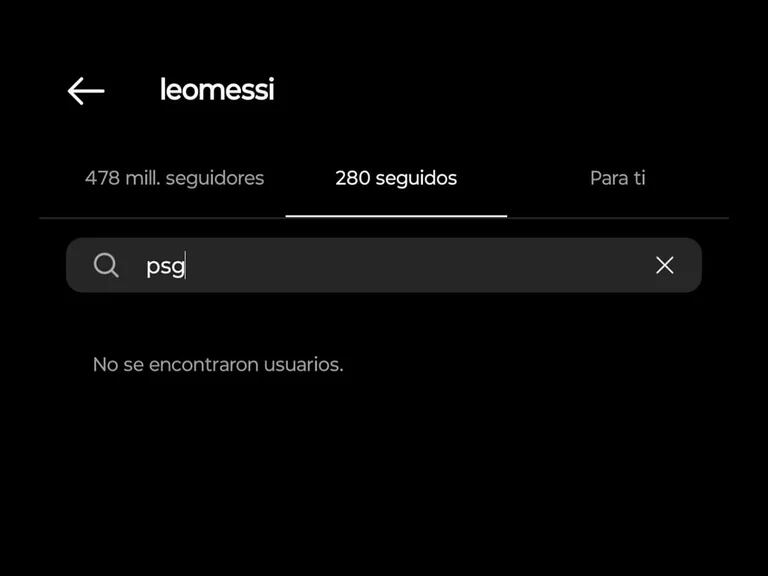 Messi dejó de seguir a la cuenta de PSG.