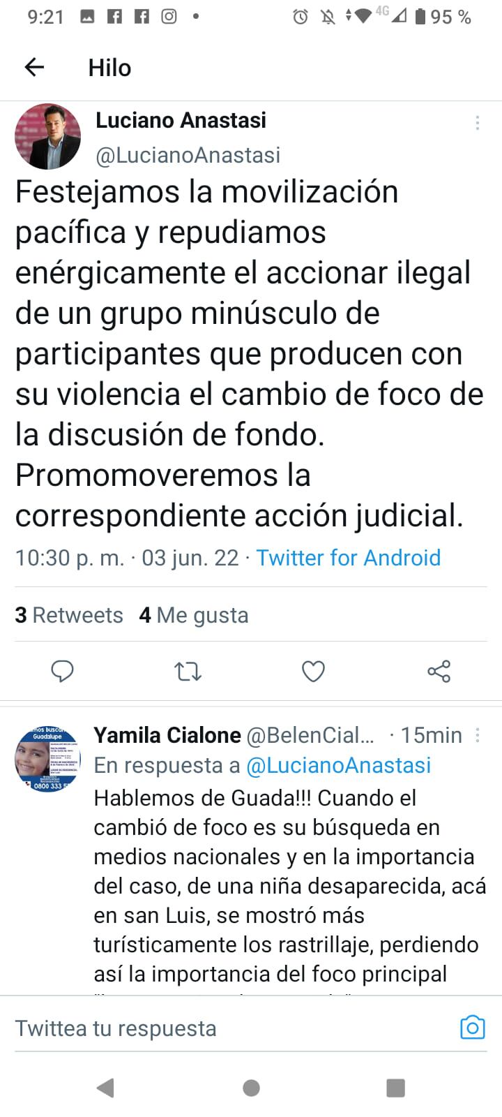 Descargo de Yamila Cialone en las redes.