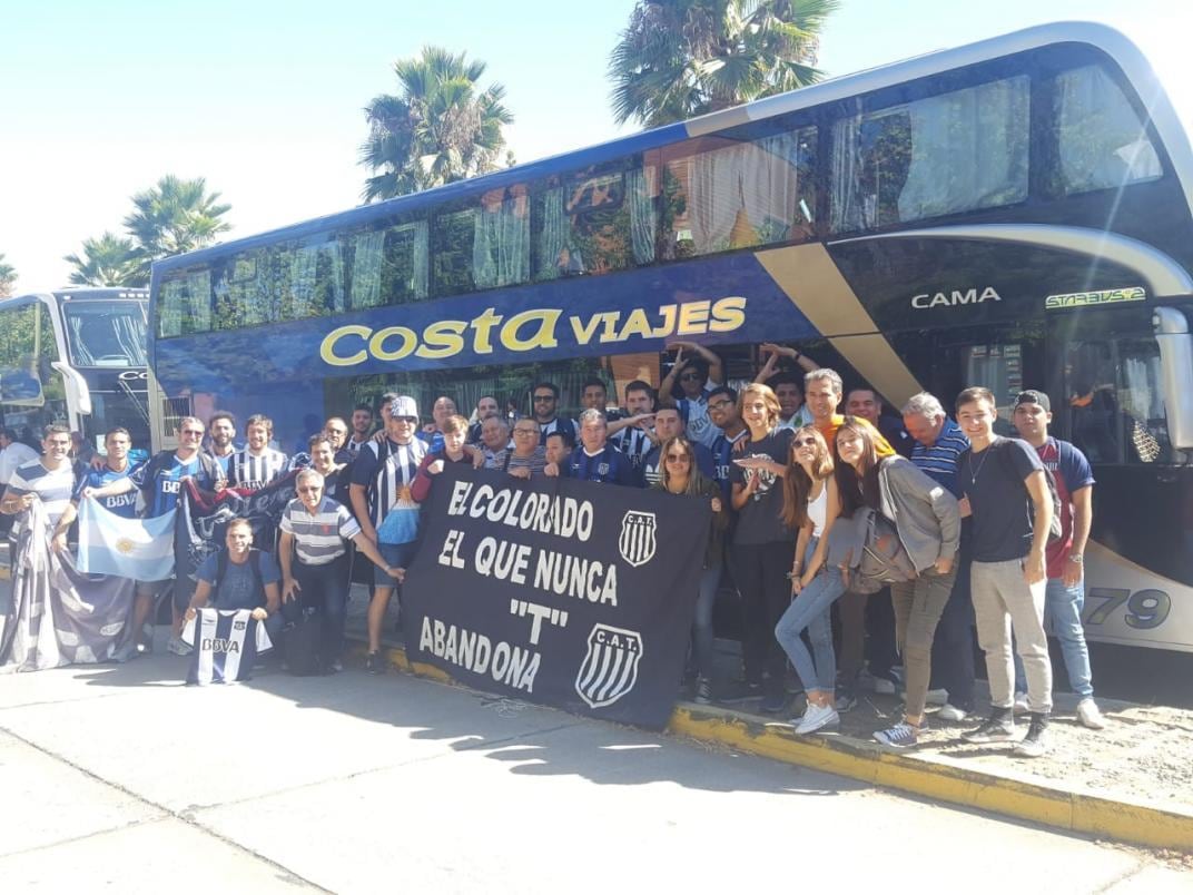 Battán en Chile, cuando Talleres visitó a Palestino por Copa Libertadores en 2019.