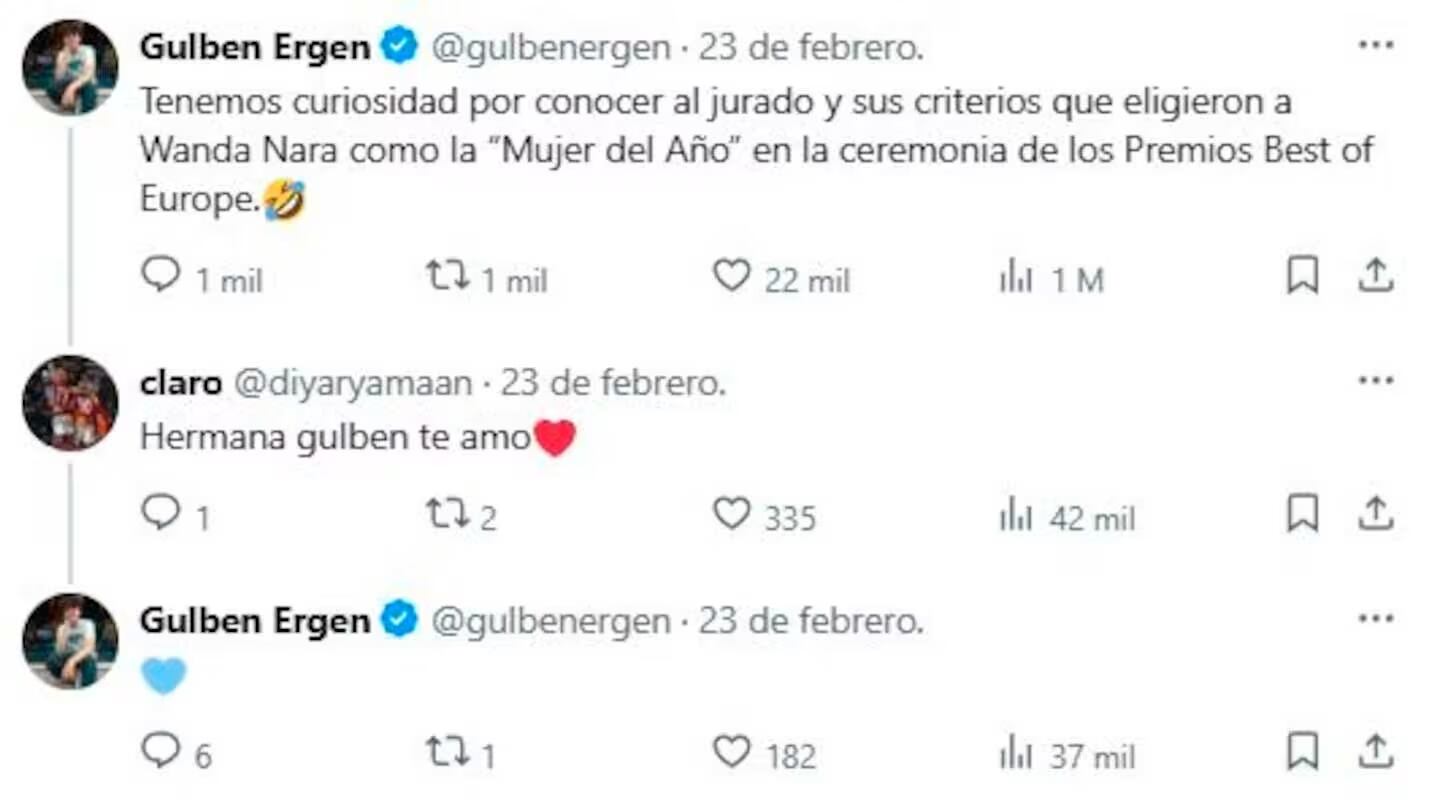 Gülben Ergen apuntó contra Wanda Nara por ganar el premio de Mujer del año: quién es la famosa