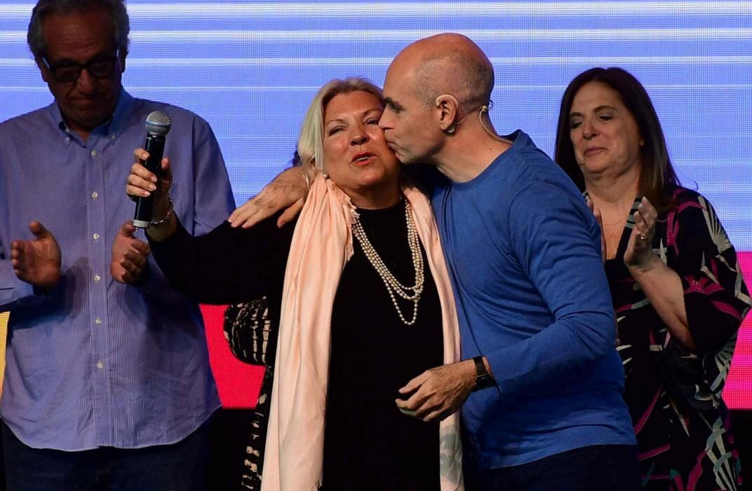 Carrió y Rodríguez Larreta. Lilita no sufrió en votos la polémica por el caso Maldonado. (DyN)