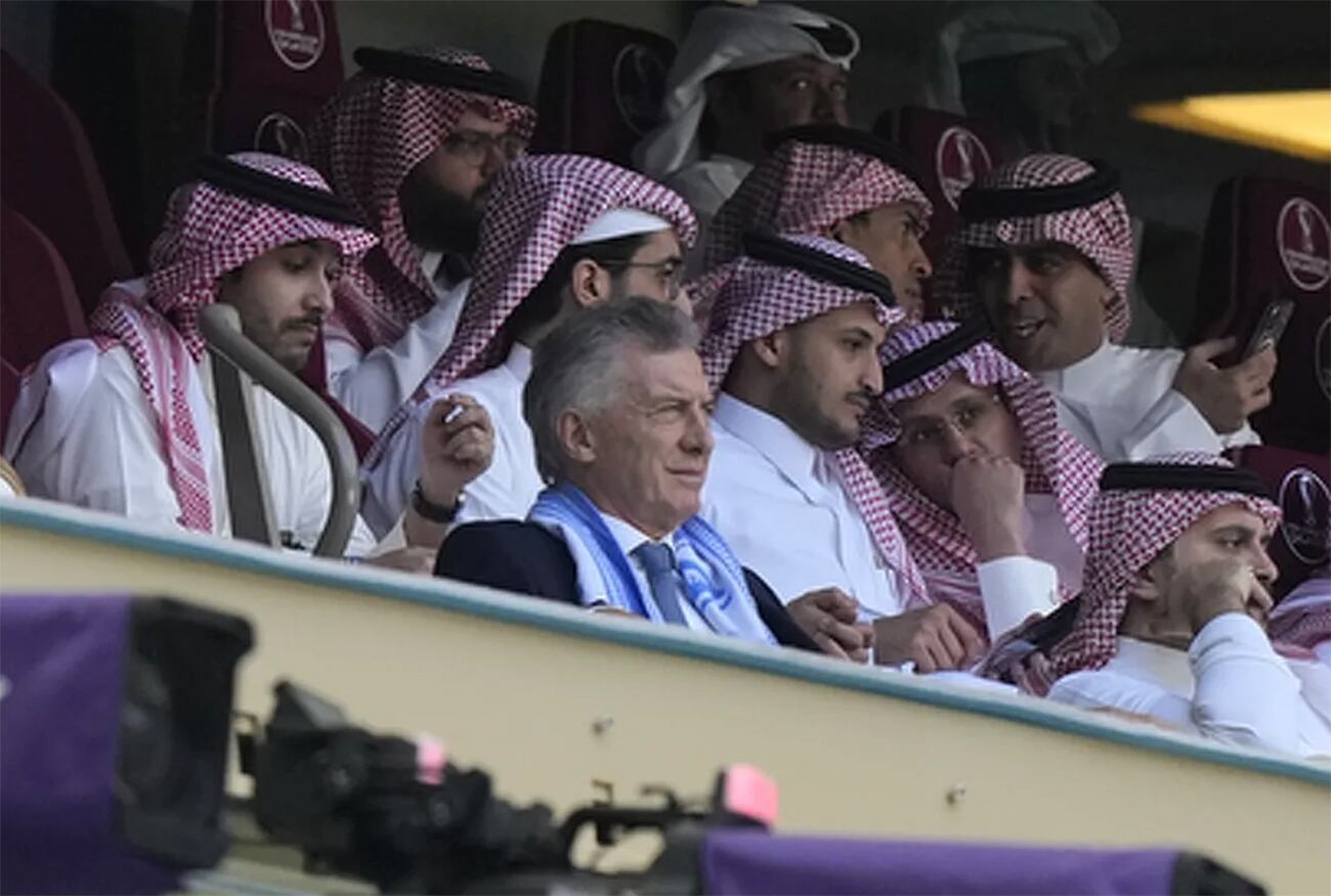 Mauricio Macri en el partido de Argentina ante Arabia Saudita (Aníbal Greco/LaNación).