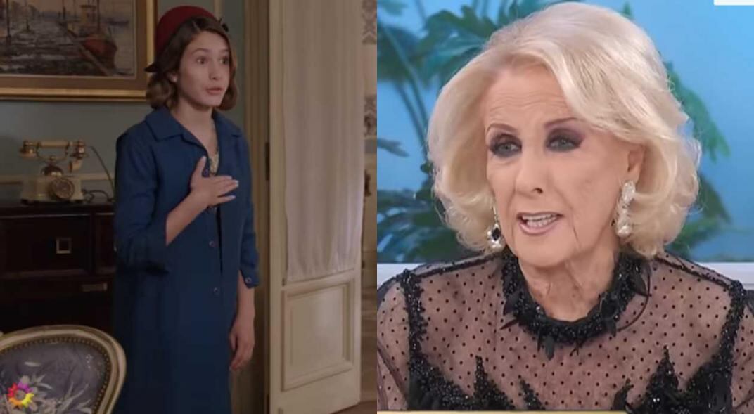 Lola Poggio como una joven Mirtha en ATAV. (Fotomontaje: captura videos)