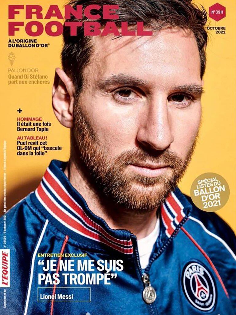 La tapa de France Football con la entrevista a Lionel Messi.