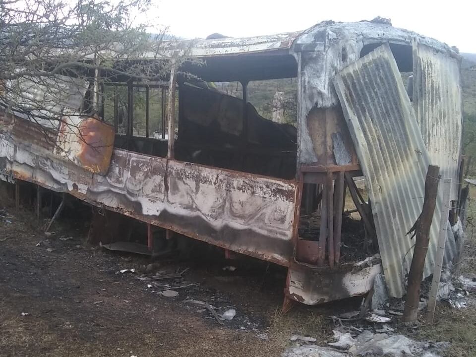 Así quedó el colectivo tras el incendio registrado el pasado martes por la nohce.