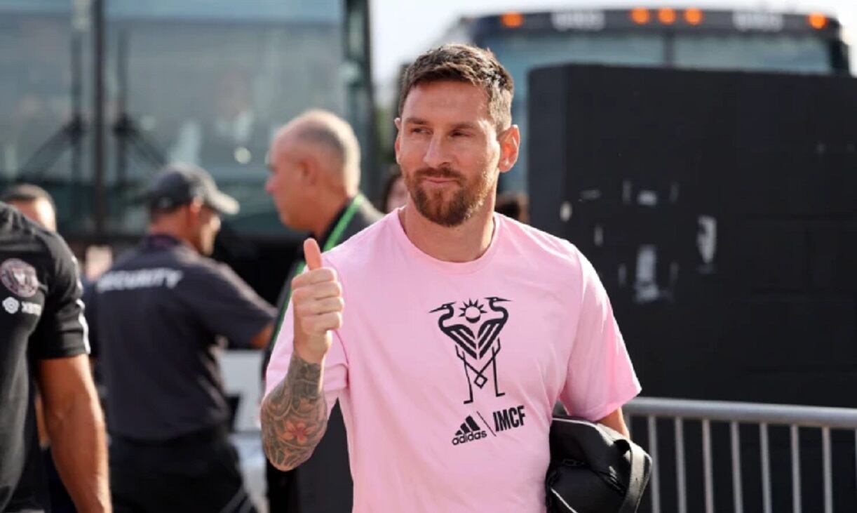 Lionel Messi arribando al partido entre Inter Miami y Cruz Azul