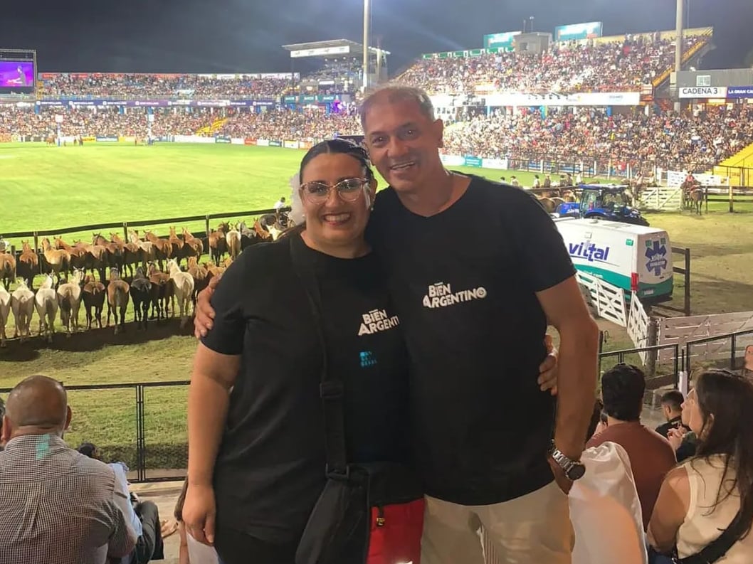 Cristian junto a su esposa, Ivana, en el Festival de Jesús María.