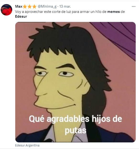 Memes en Twitter por cortes de luz.