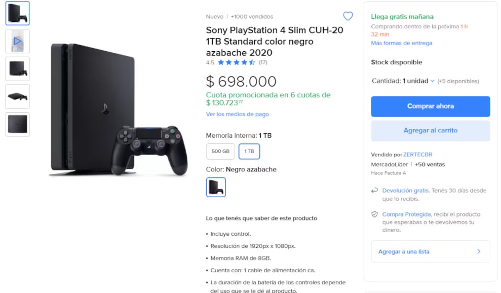 Esto es lo que vale una PlayStation 4 en Argentina.