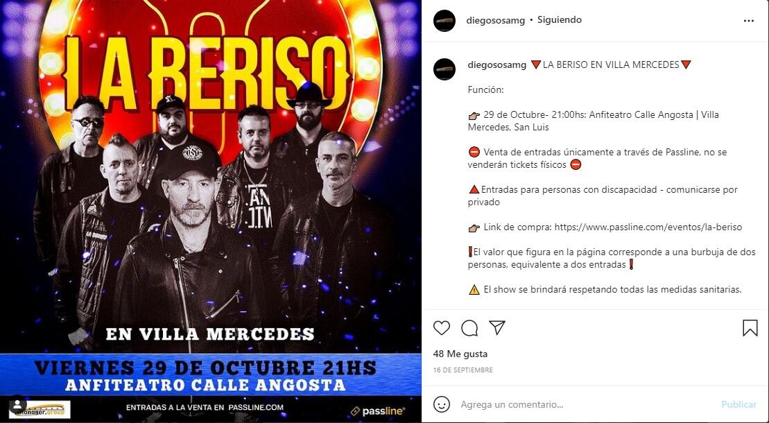 La Beriso tocará en Villa Mercedes