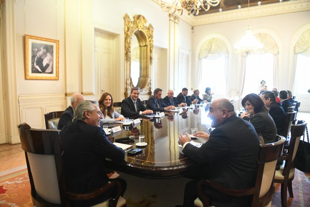 Alberto Fernández en la reunión el Gabinete.