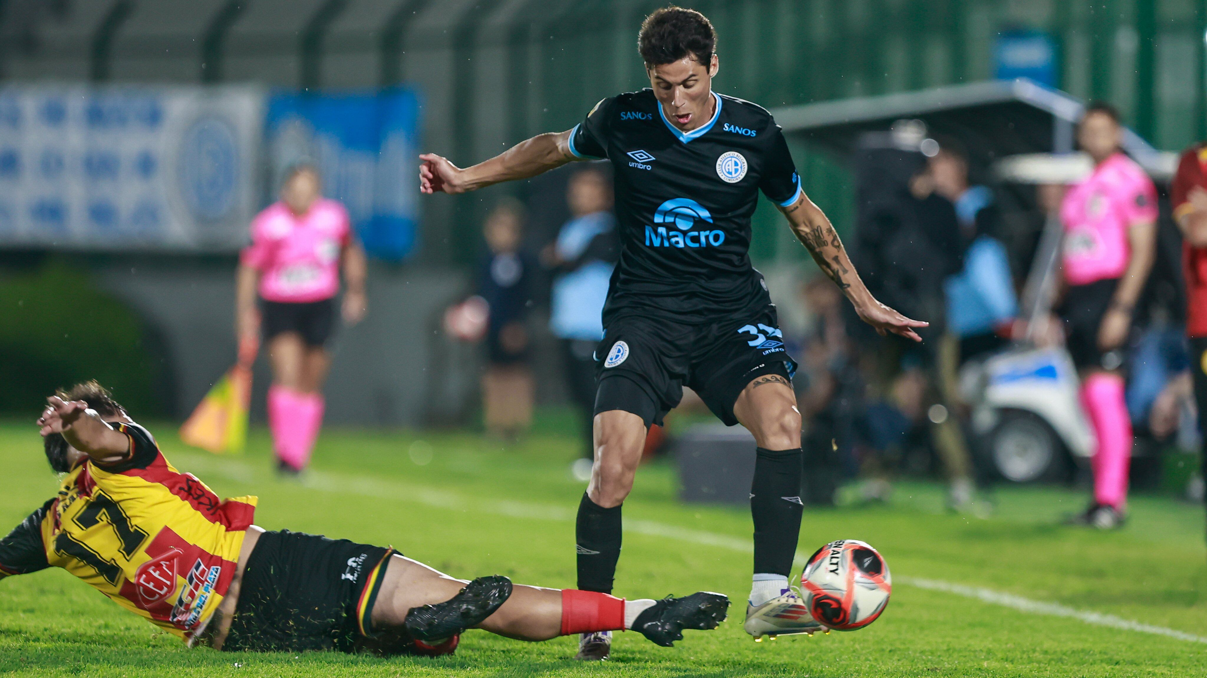 Tobías Ostchega, es una alternativa en Belgrano por el sector izquierdo de cara al arranque de la Copa de la Liga Profesional. (Prensa Belgrano)