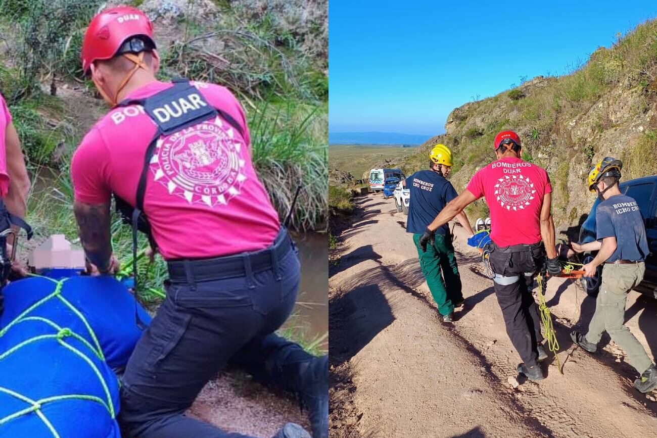 Rescataron a una mujer que cayó 30 metros en el puente colgante de Copina