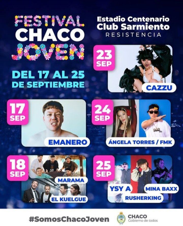 Rusherking, Ysy A, FMK, Emanero y muchos más se suman al Festival Chaco Joven