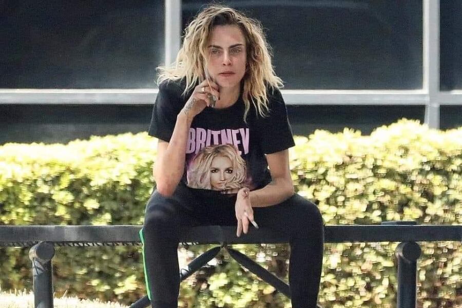 La modelo Cara Delevingne en un estado que llamó la atención.