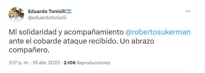 El repudio del arco político se manifestó en redes sociales.