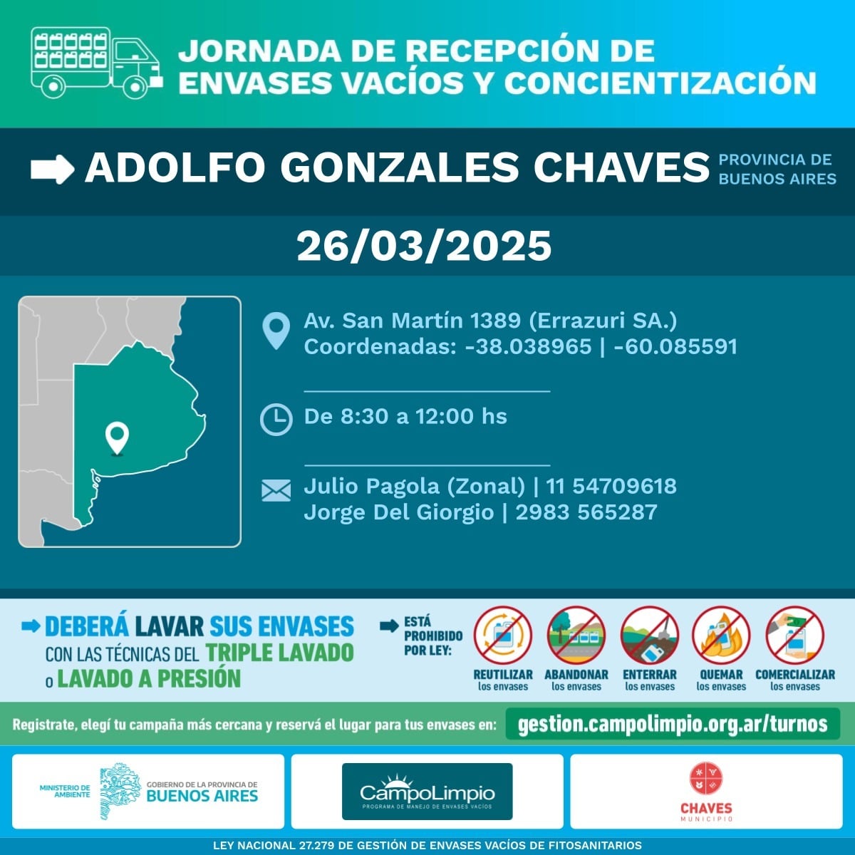 Jornada de recepción de envases en Gonzales Chaves