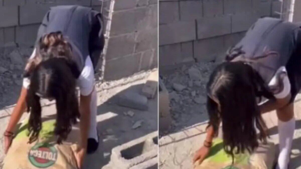 Dura lección: un padre hizo que su hija trabajara como albañil tras ella no querer ir más a la escuela