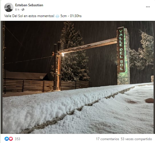 Nieve en Valle del Sol, Potrerillos.