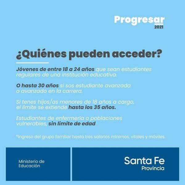 Pujato: abierta la inscripción para las becas Progresar (Facebook Comuna de Pujato)