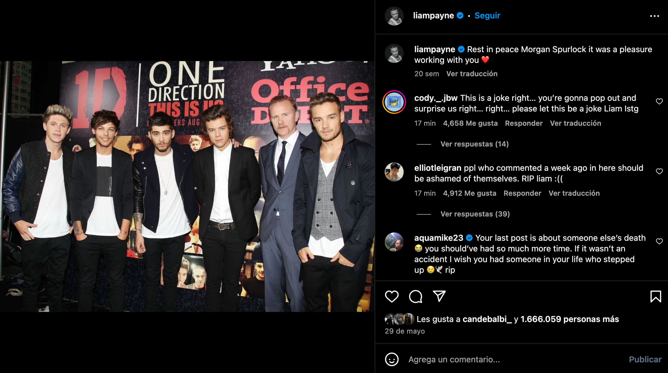 La última foto que Liam Payne compartió en Instagram. (Foto: captura de pantalla)