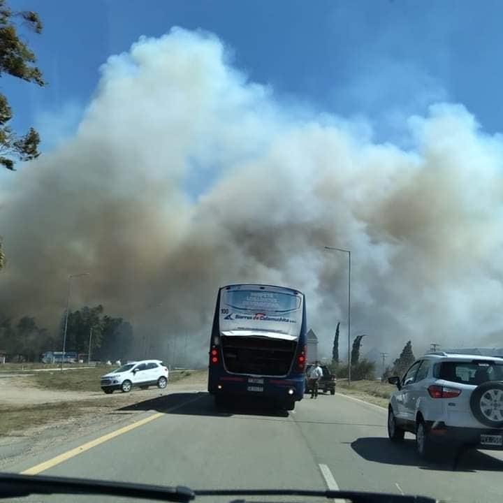 La circulación en la ruta 6, entre la localidad y Río Tercero, debió ser interrumpida.