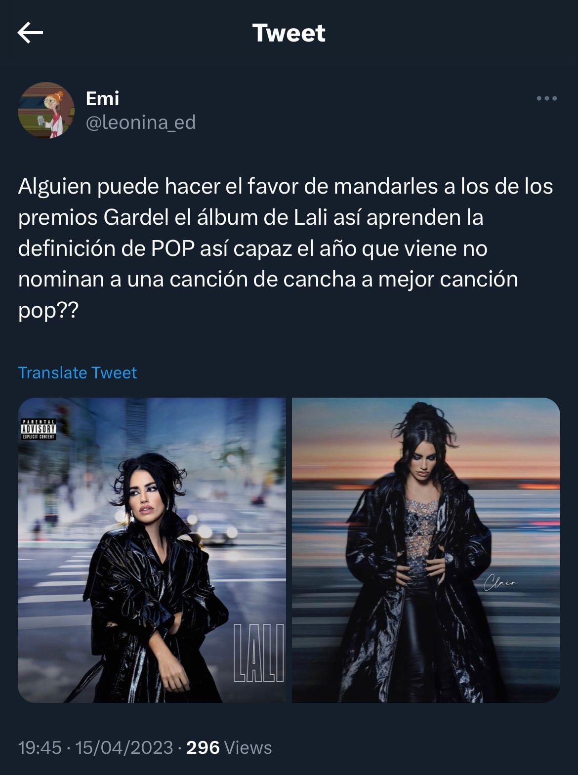 La reacción de los usuarios al saber que Lali no fue nominada a los Premios Gardel