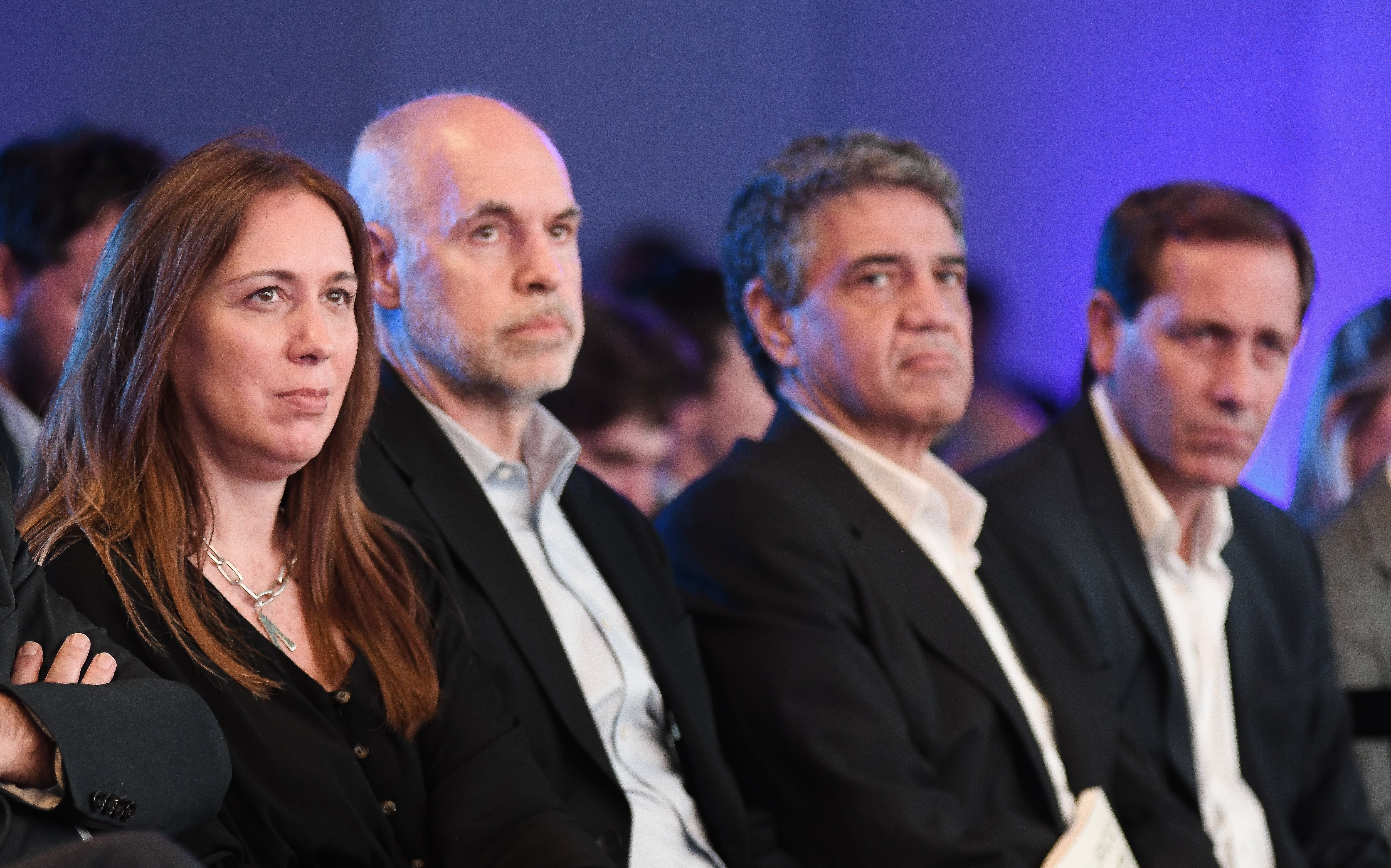 María Eugenia Vidal, Horacio Rodríguez Larreta y Jorge Macri. Foto: Federico López Claro