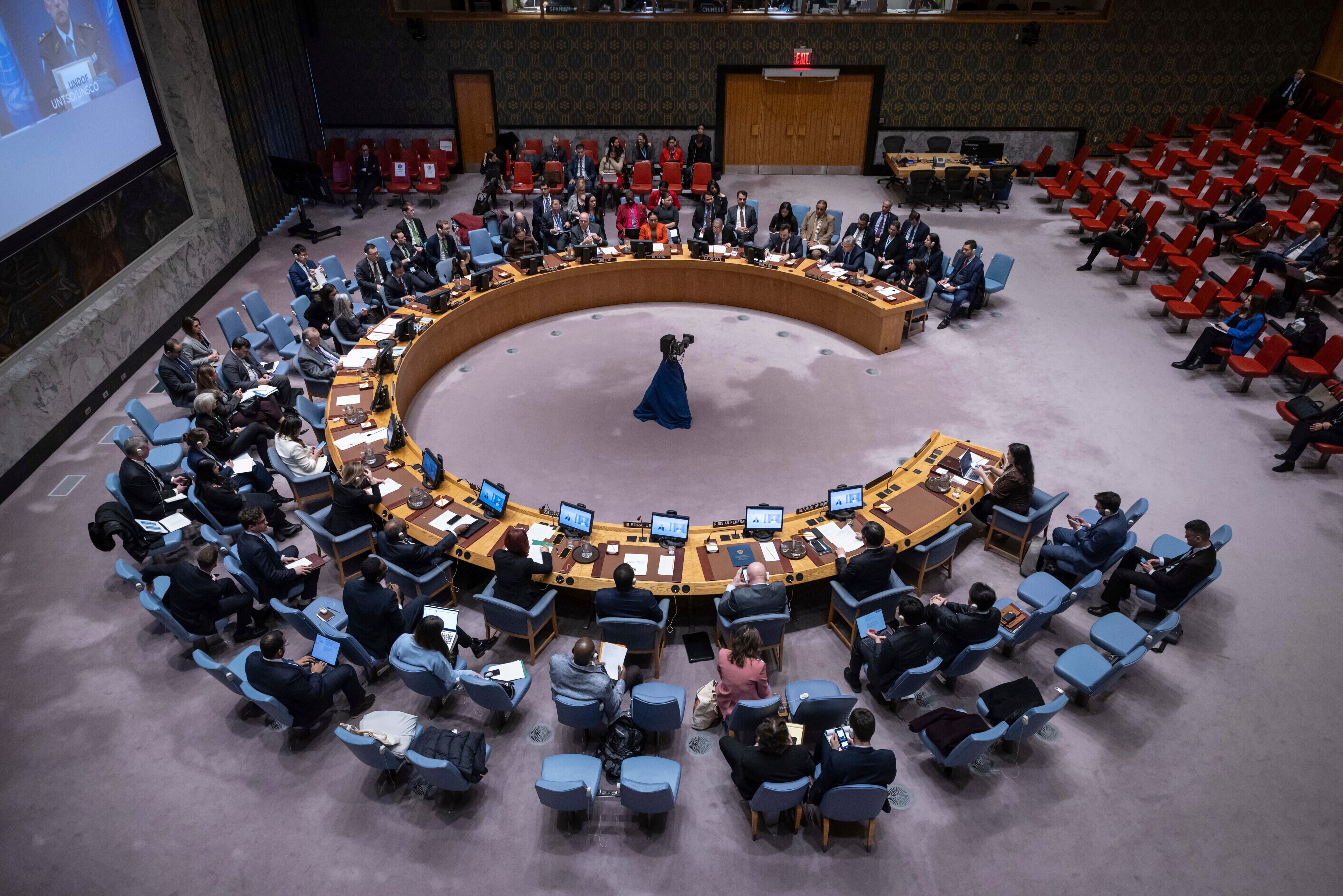 En la imagen, vista general de una reunión del Consejo de Seguridad, en la sede de Naciones Unidas, el 17 de enero de 2025. (AP Foto/Yuki Iwamura)