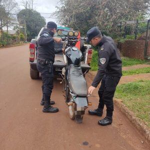 Oberá: recuperan motocicleta robada.