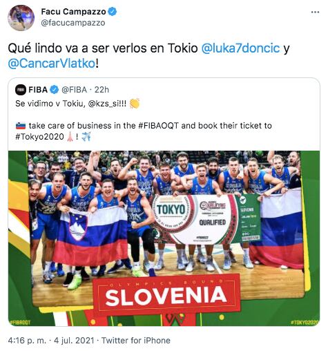 El mensaje de Facundo Campazzo para Luka Doncic.