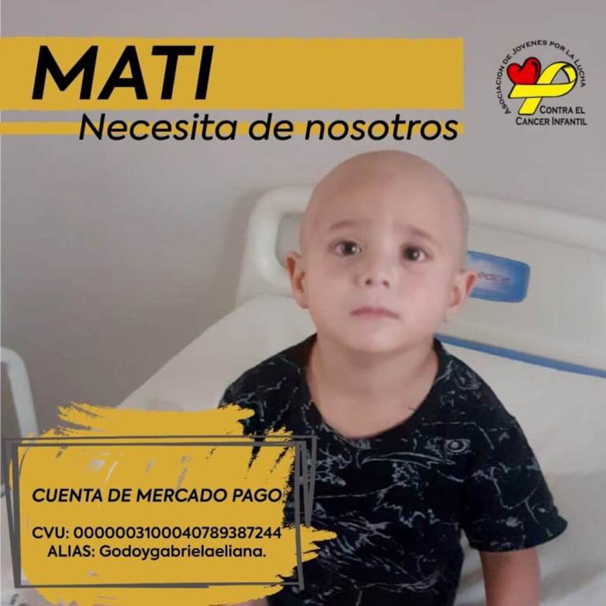 Campaña solidaria: todos por Matías que está en tratamiento oncológico en Mendoza