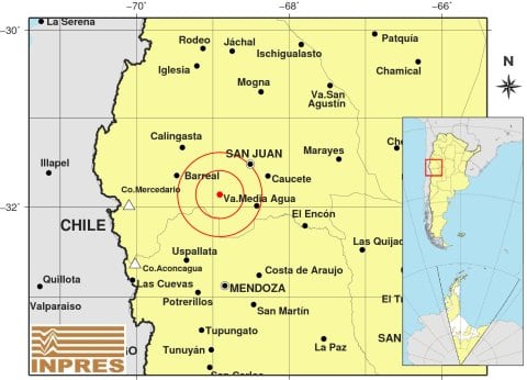 Un fuerte sismo tuvo epicentro en San Juan