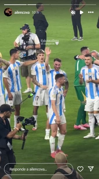 Así celebró Ailén Cova el triunfo de Alexis Mac Allister con la Selección Argentina