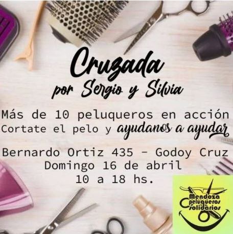 Mendoza Peluqueros Solidarios, piden ayuda para Sergio Y Silvia.